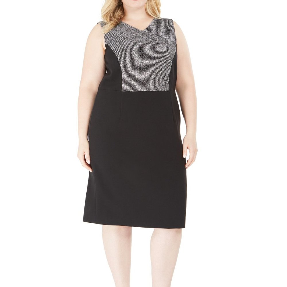 NWT Kasper Plus Size Colorblocked Sheath Dress 22W